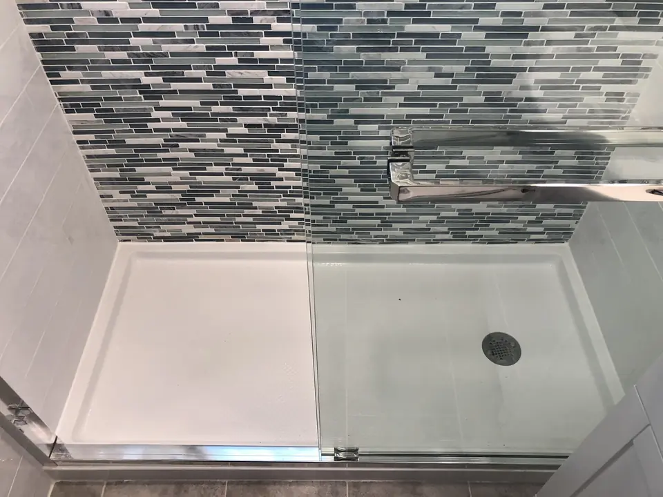 Mosaic tile shower wall