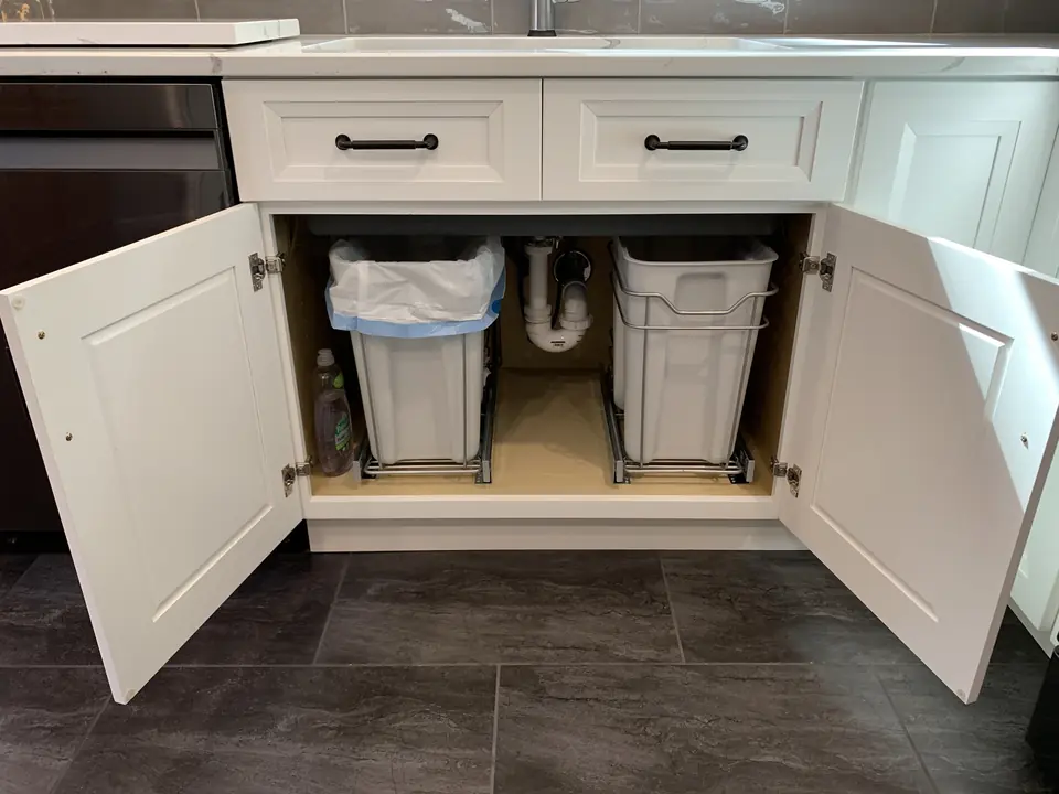Twin trash pull-outs